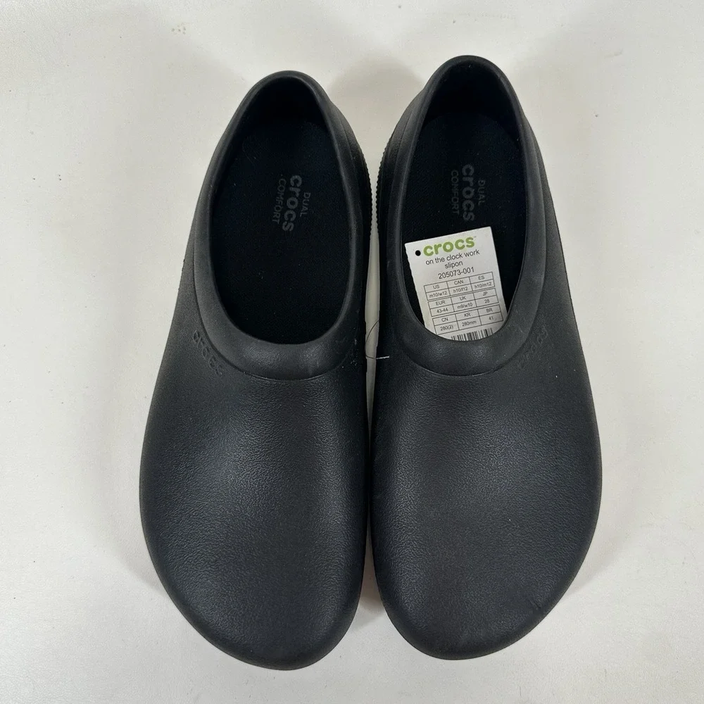 Crocs on the Clock Work Slip On Shoes Men's Black‎ US Size M 10/ W11 205073–001